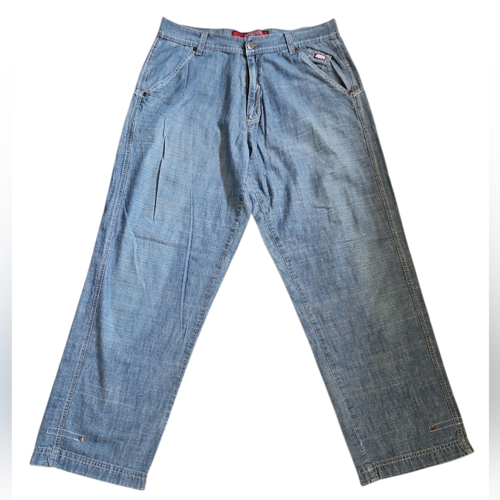 Mecca Jeans Vintage Wide-leg Baggy Blue Denim Mens 34/34